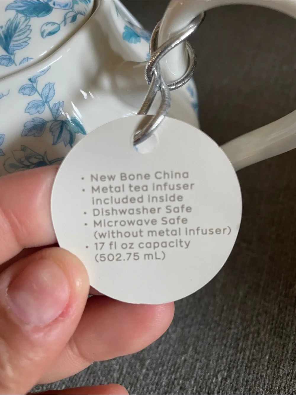 Crofton Floral Toile Teapot- Blue and White Aldi